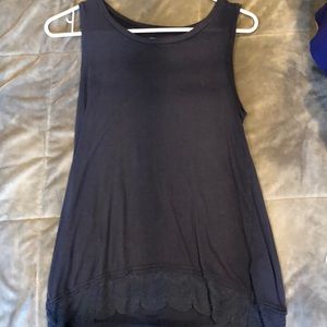 Cotton and lace tank top